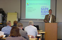 Dr. Duford is seen here teaching a safety course.
